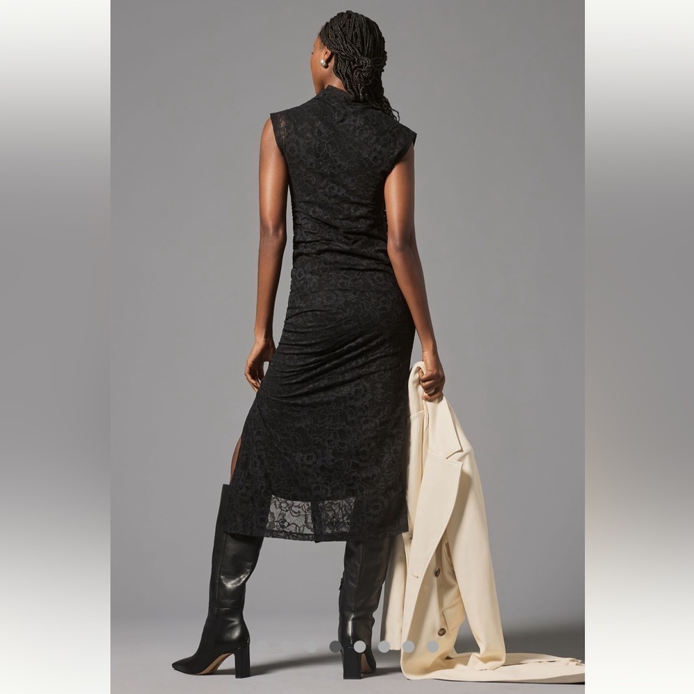 Anthropologie NWT The Maya Ruched Cowl-Neck Dress: Lace Edition size XS. - Picture 4 of 16